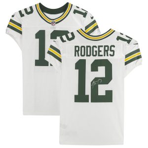 Aaron Rodgers Green Bay Packers Autographed Nike White Elite Jersey