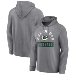 Green Bay Packers No Time Off Raglan Pullover Hoodie