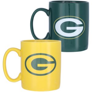 Green Bay Packers Home and Away Two-Piece 15oz. Team Color Mug Set